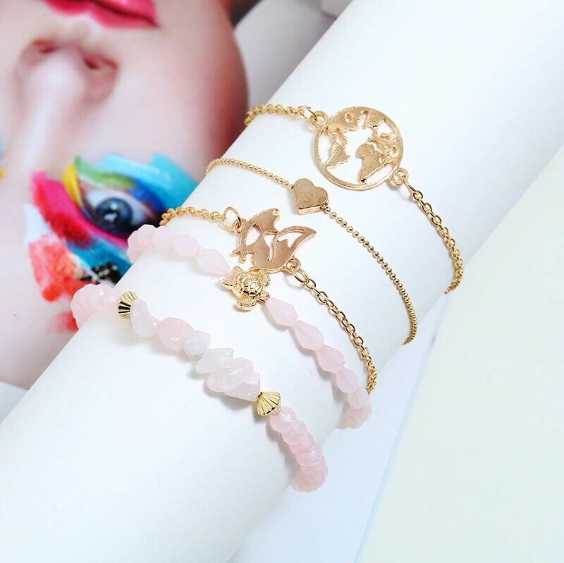 Luna Earth & Heart - Gold Armbandset